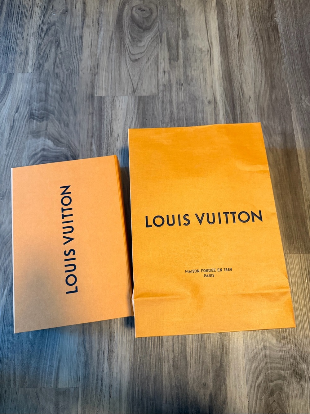 Louis Vuitton Orange Gift Box and Shopping Bag Set